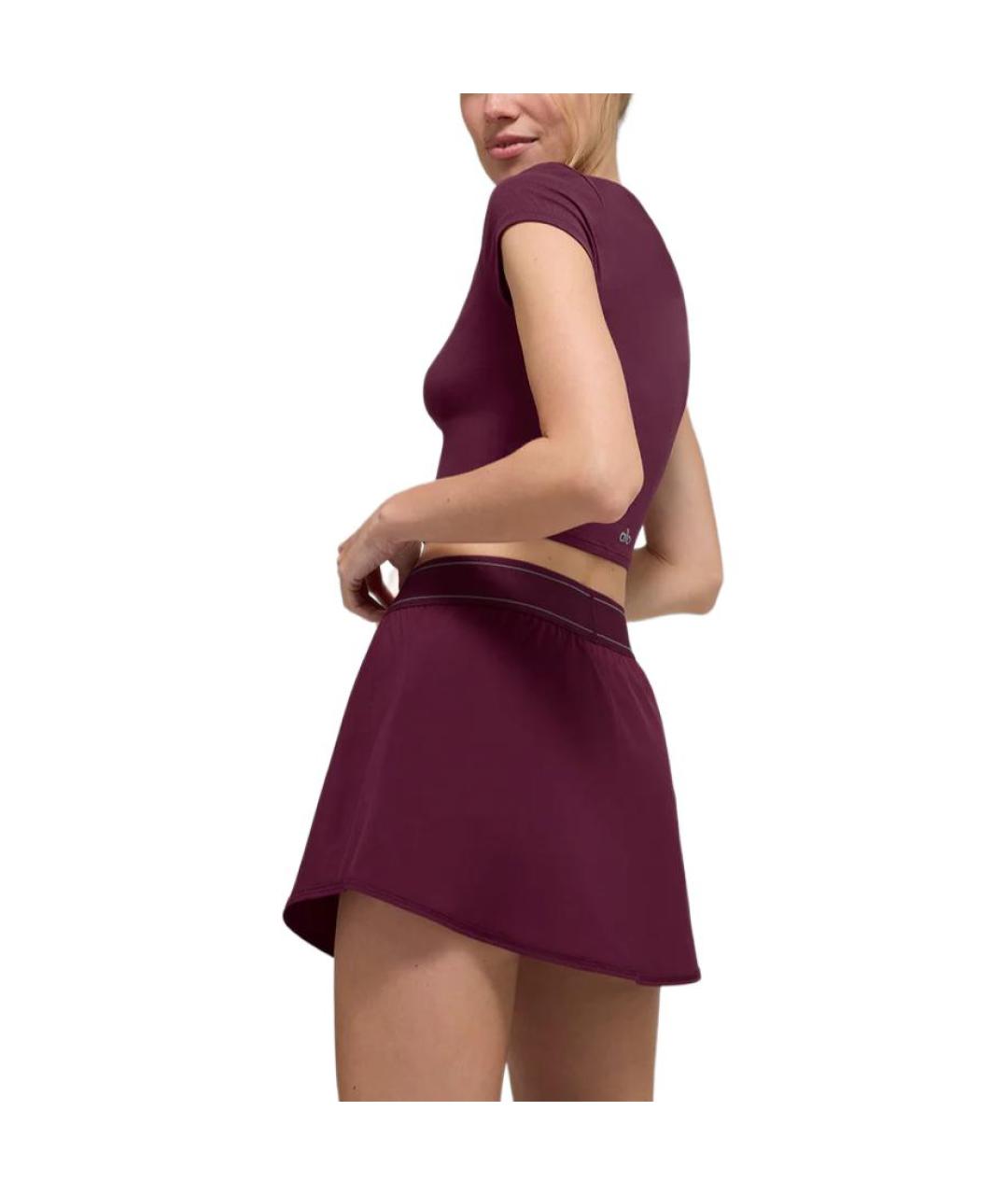 ALO YOGA Бордовая футболка, фото 2