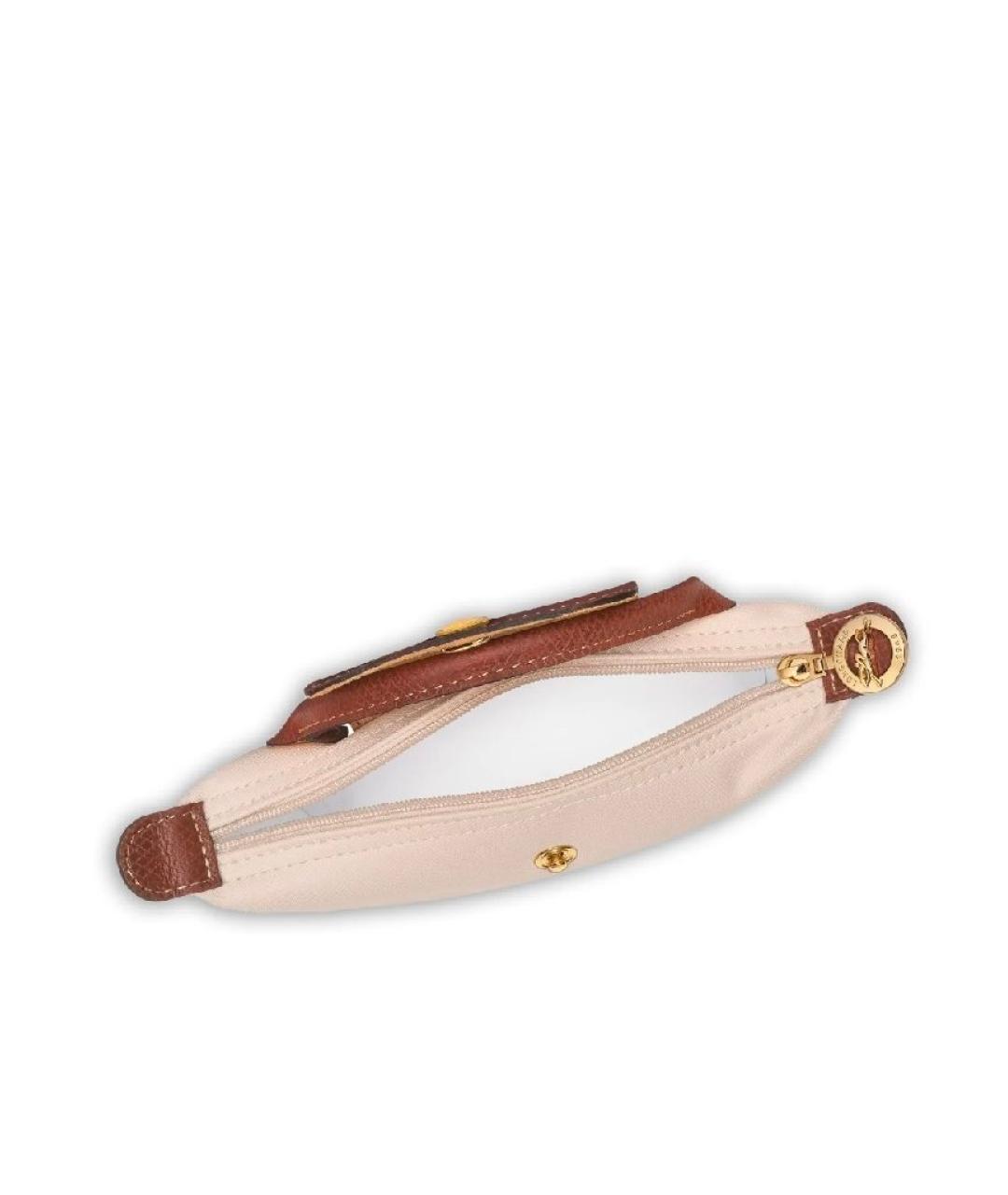 LONGCHAMP Бежевая тканевая сумка с короткими ручками, фото 4