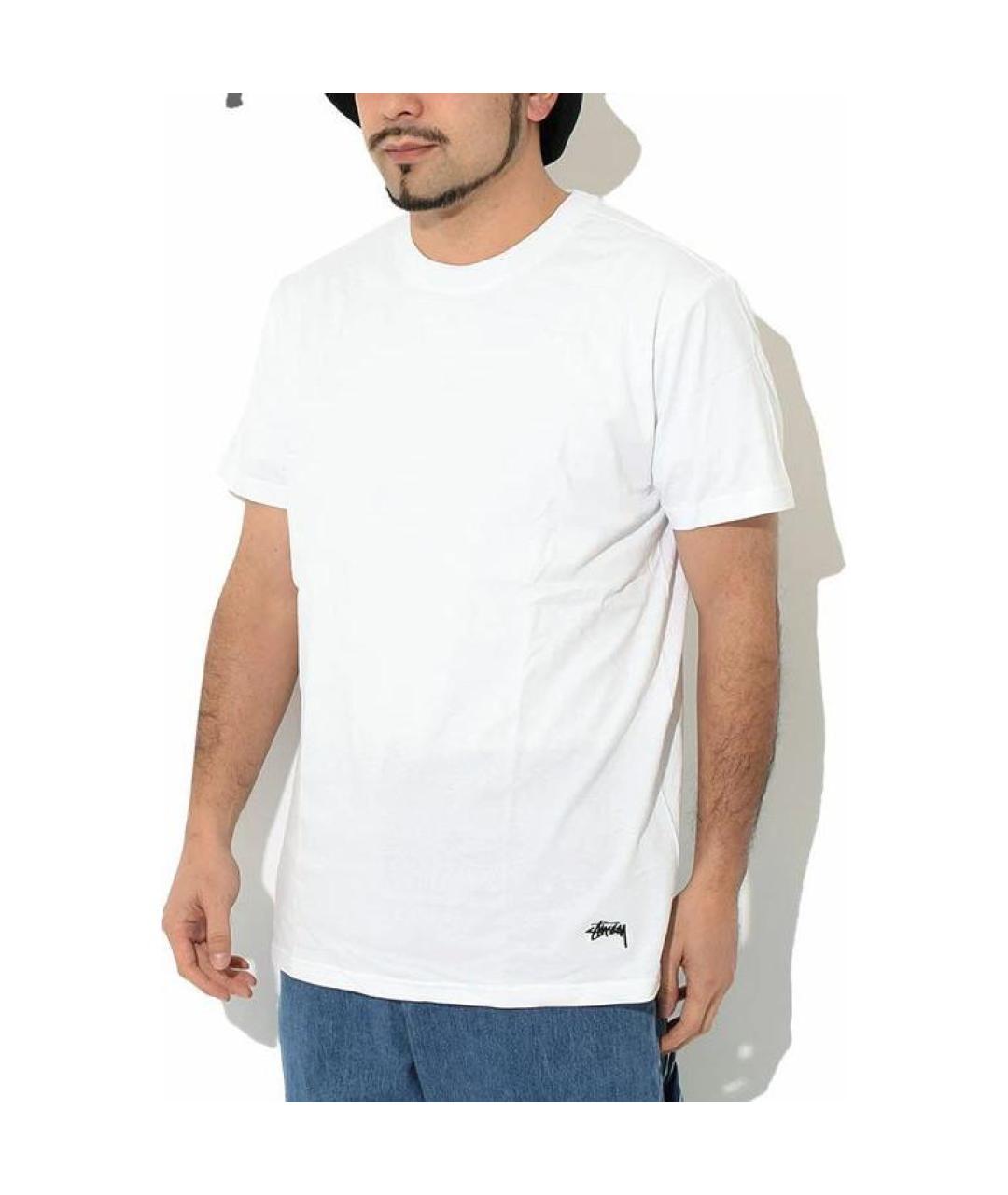 STUSSY Белая хлопковая футболка, фото 4