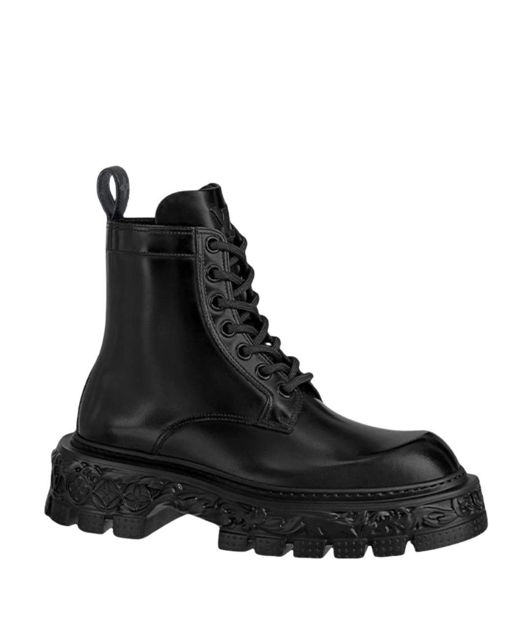 LOUIS VUITTON Черные кожаные высокие ботинки, фото 1