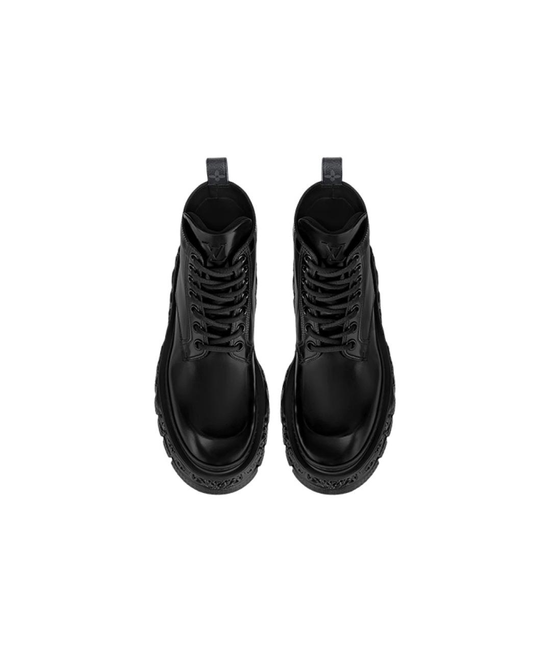 LOUIS VUITTON Черные кожаные высокие ботинки, фото 2