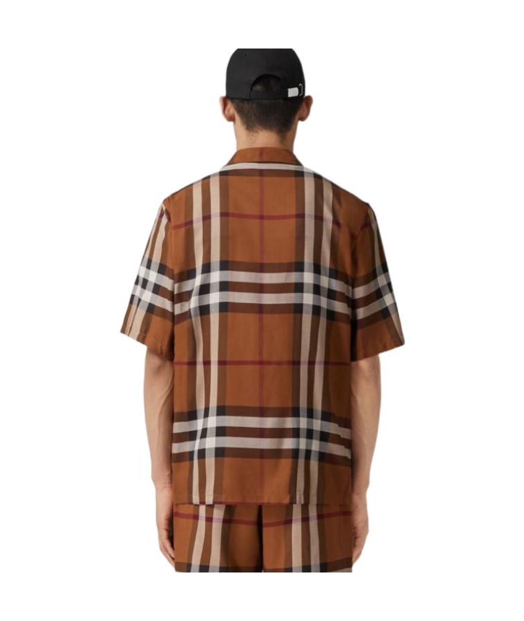 BURBERRY Коричневая хлопковая кэжуал рубашка, фото 3