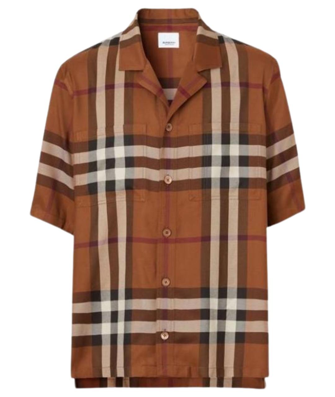 BURBERRY Коричневая хлопковая кэжуал рубашка, фото 1