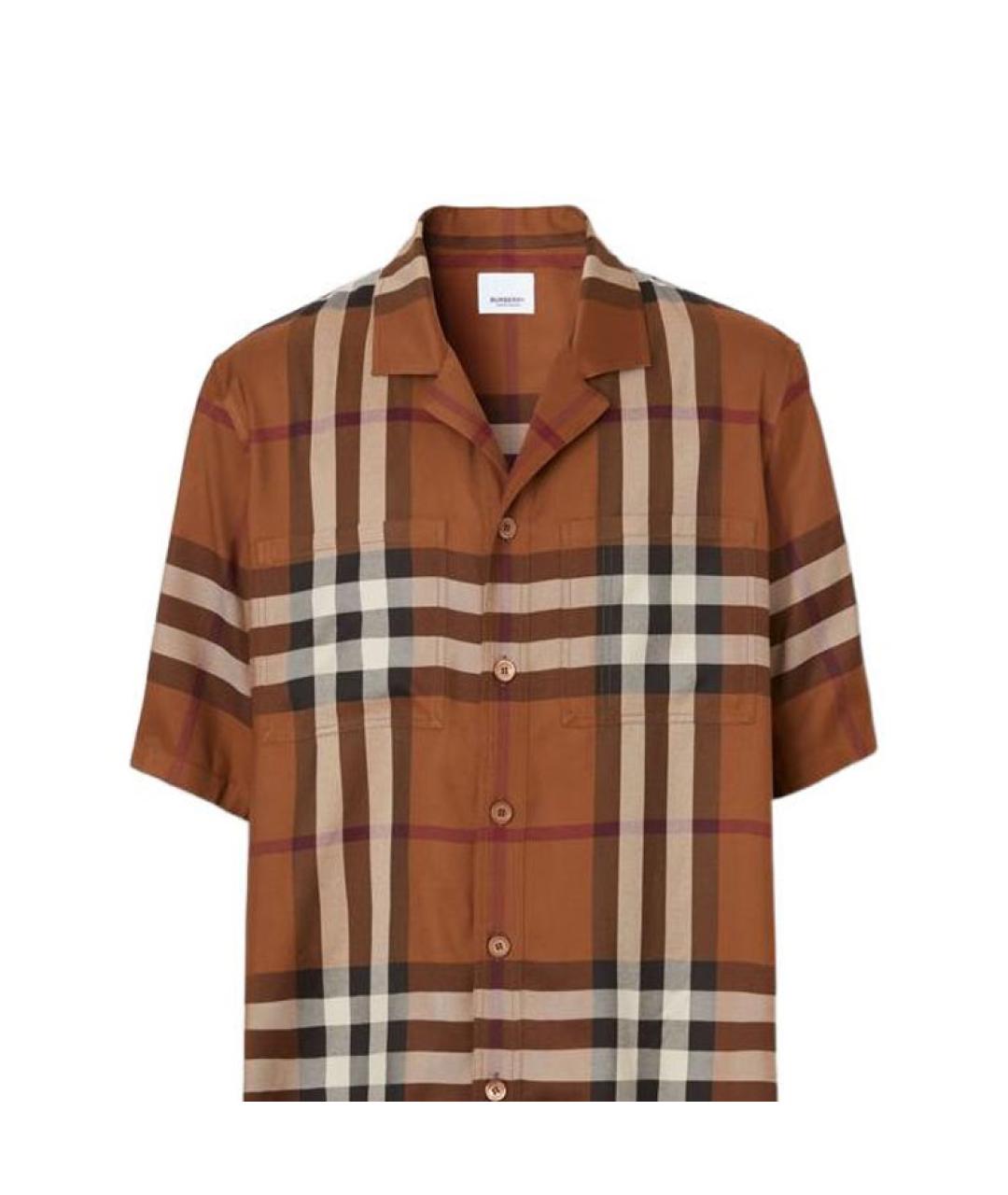BURBERRY Коричневая хлопковая кэжуал рубашка, фото 5