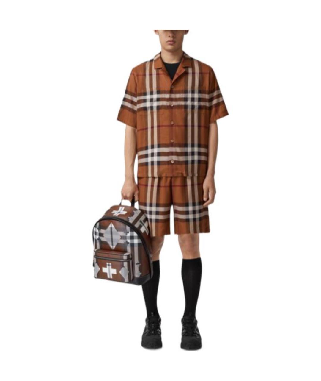 BURBERRY Коричневая хлопковая кэжуал рубашка, фото 2