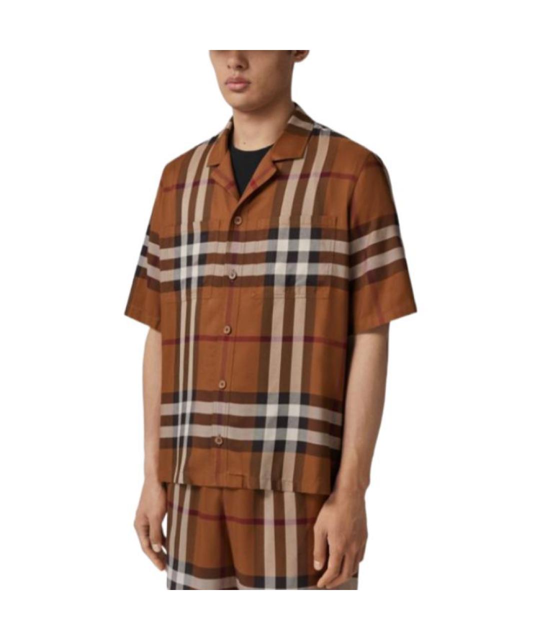 BURBERRY Коричневая хлопковая кэжуал рубашка, фото 4