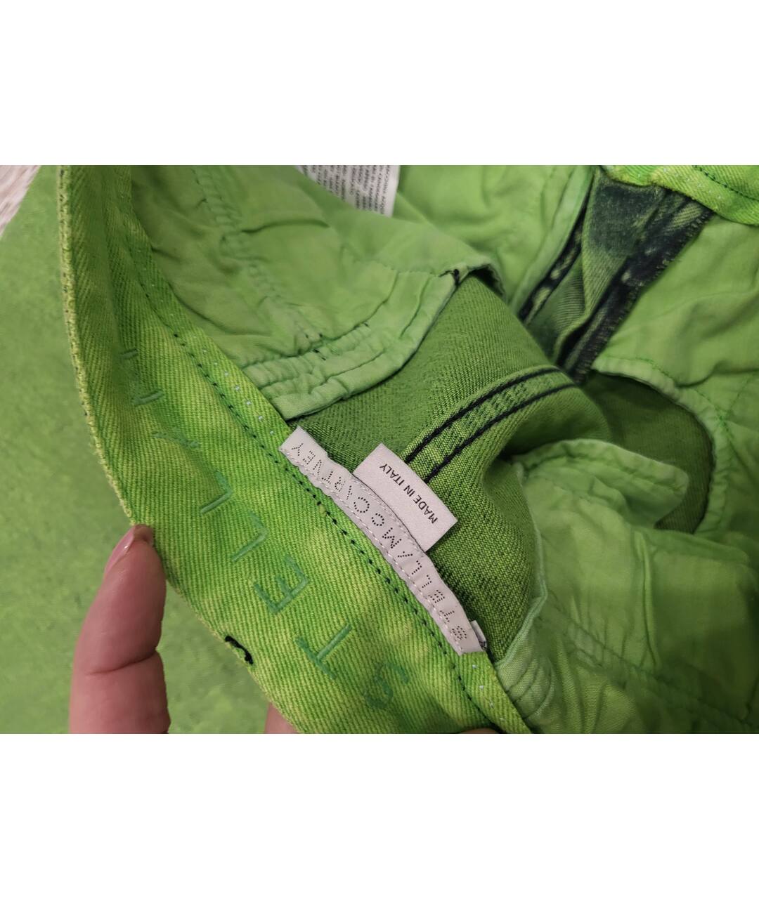 STELLA MCCARTNEY Зеленые хлопковые джинсы слим, фото 3