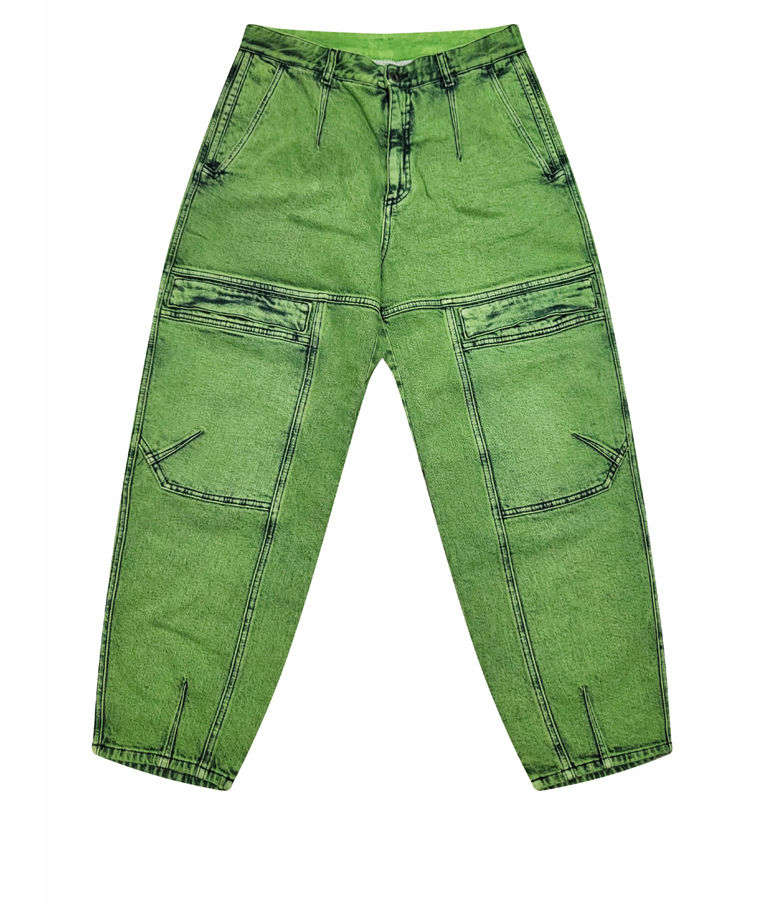 STELLA MCCARTNEY Зеленые хлопковые джинсы слим, фото 1