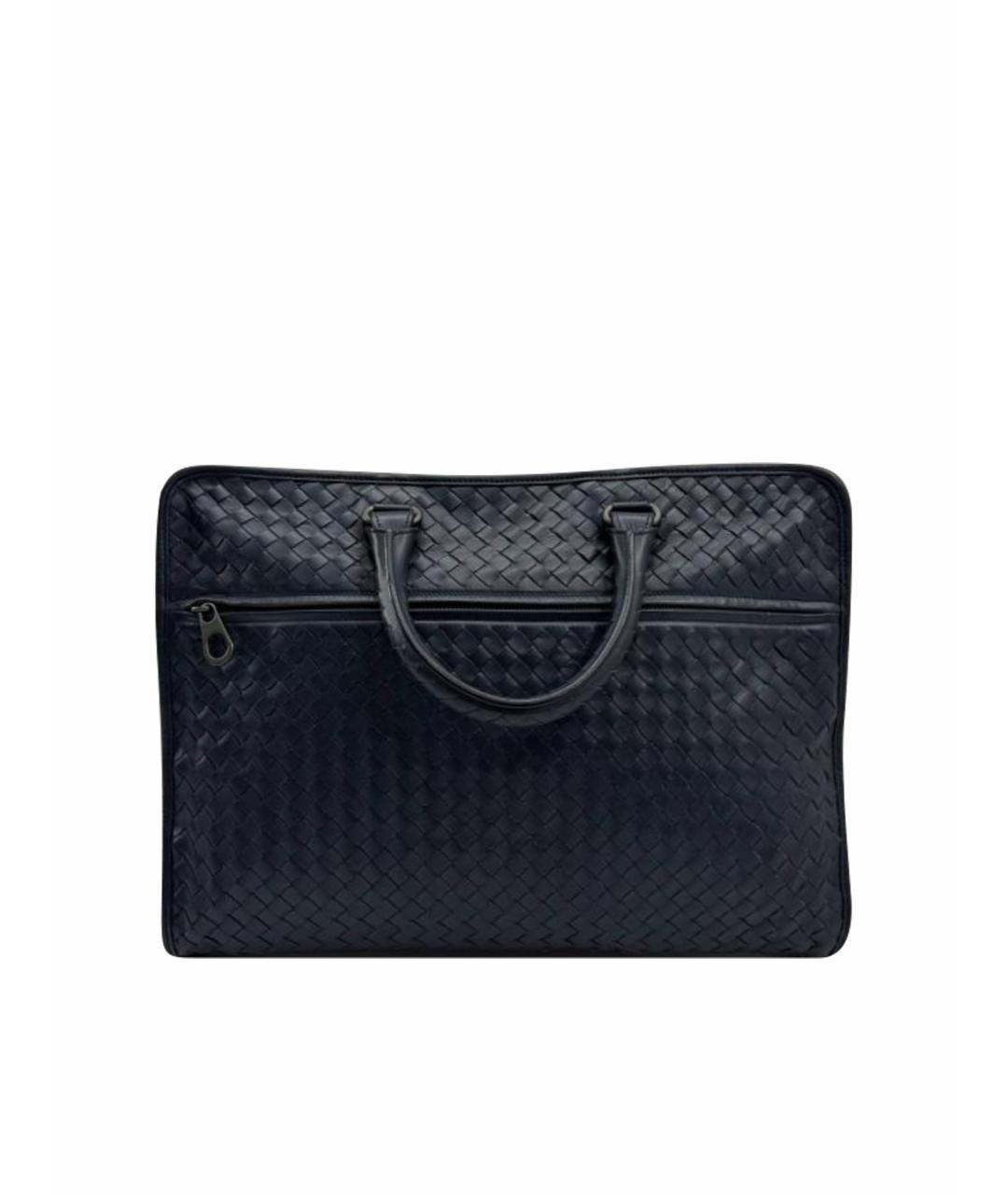 BOTTEGA VENETA Синий кожаный портфель, фото 1