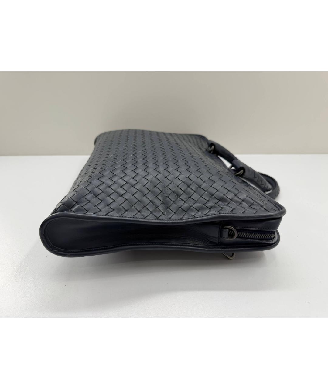 BOTTEGA VENETA Синий кожаный портфель, фото 7