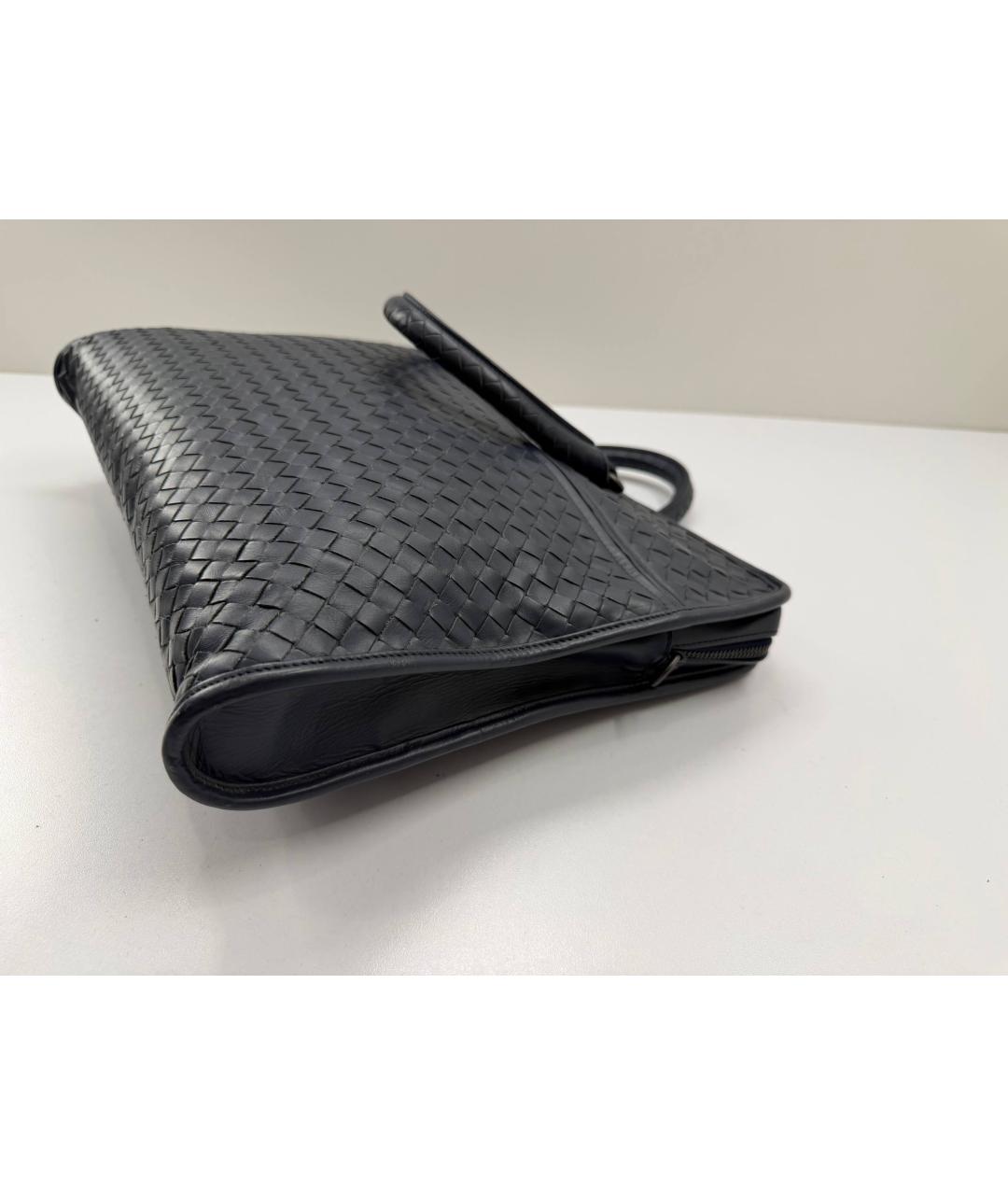 BOTTEGA VENETA Синий кожаный портфель, фото 5