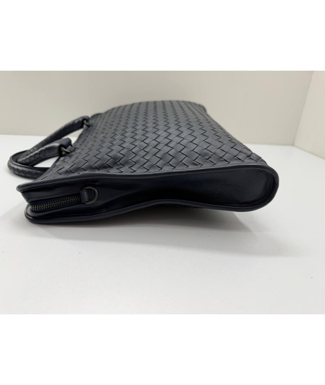 BOTTEGA VENETA Синий кожаный портфель, фото 8