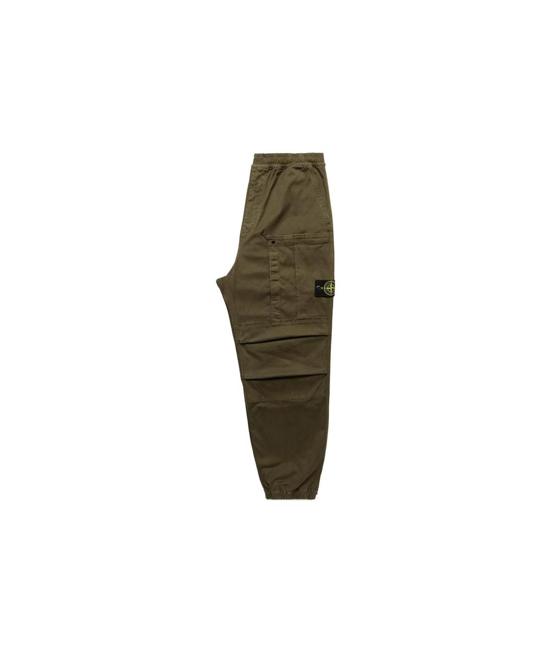 STONE ISLAND Зеленые брюки чинос, фото 3
