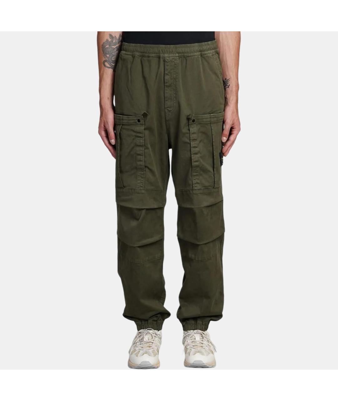 STONE ISLAND Зеленые брюки чинос, фото 4