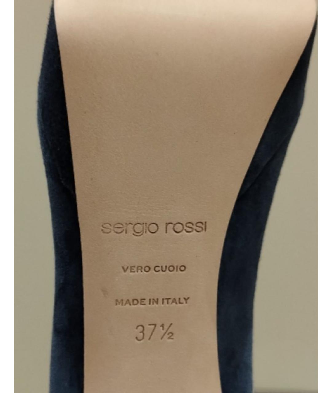 SERGIO ROSSI Темно-синие замшевые туфли, фото 5