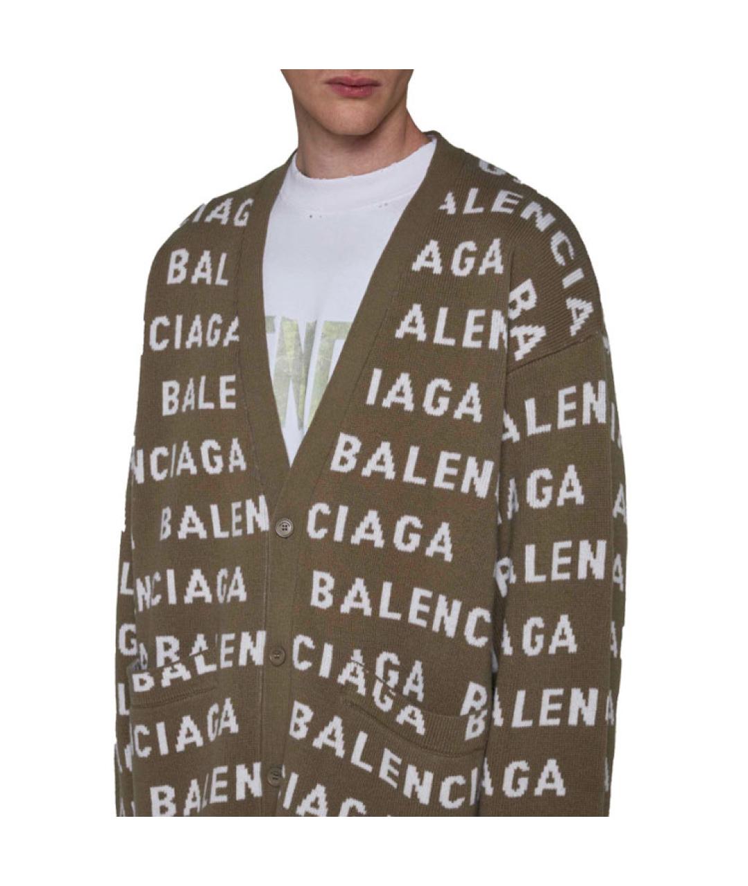 BALENCIAGA Хаки кардиган, фото 3