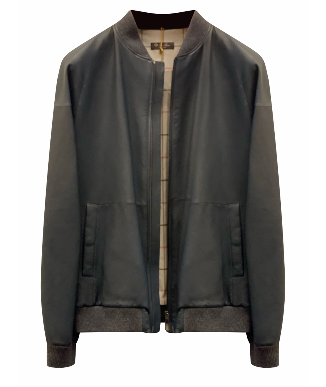 LORO PIANA Антрацитовая кожаная куртка, фото 1