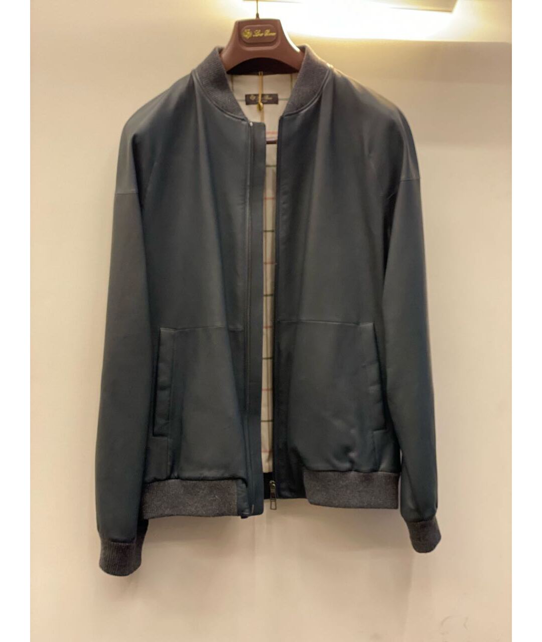 LORO PIANA Антрацитовая кожаная куртка, фото 6