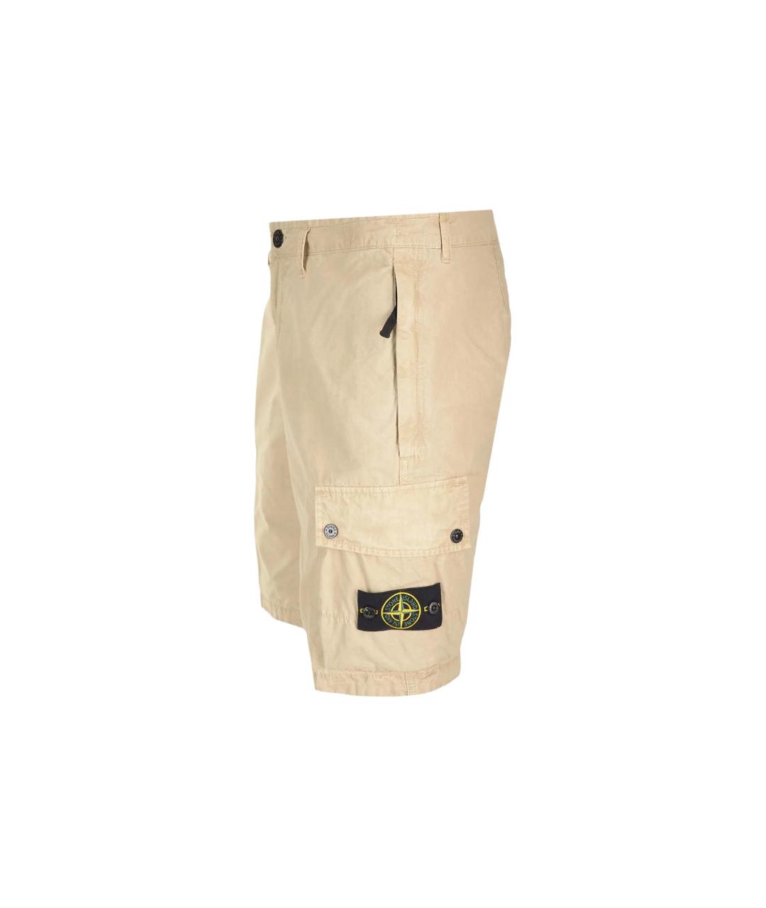 STONE ISLAND Бежевые шорты, фото 3
