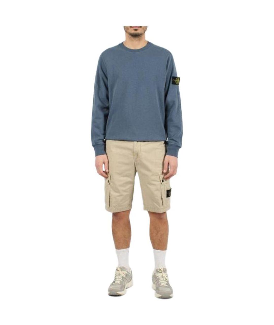 STONE ISLAND Бежевые шорты, фото 4