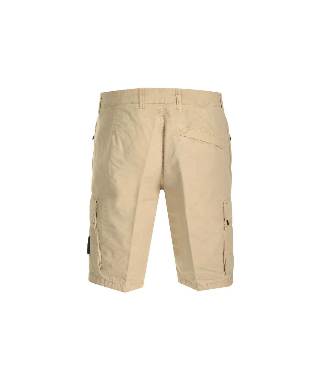 STONE ISLAND Бежевые шорты, фото 2