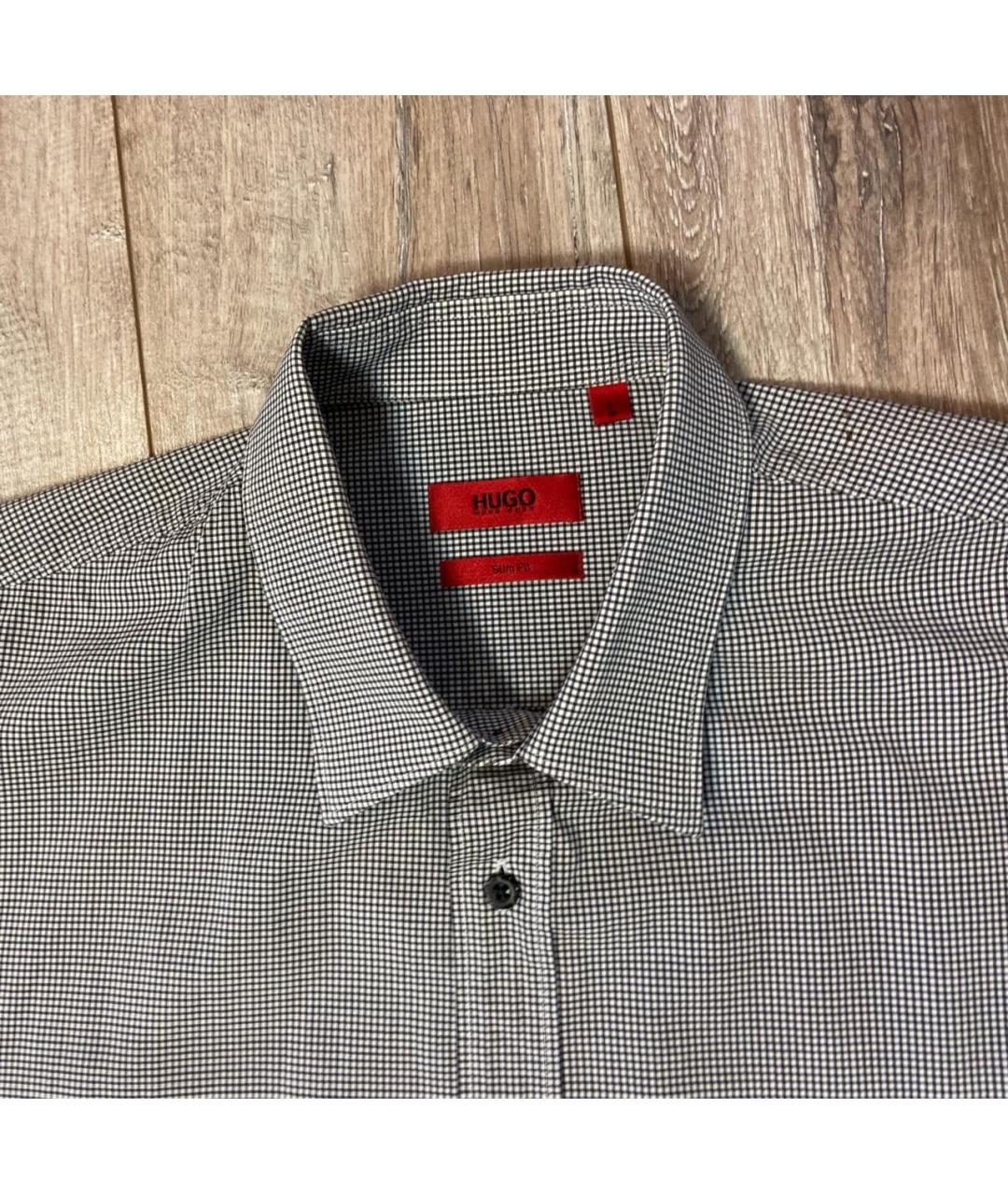 HUGO BOSS Серая хлопковая классическая рубашка, фото 5
