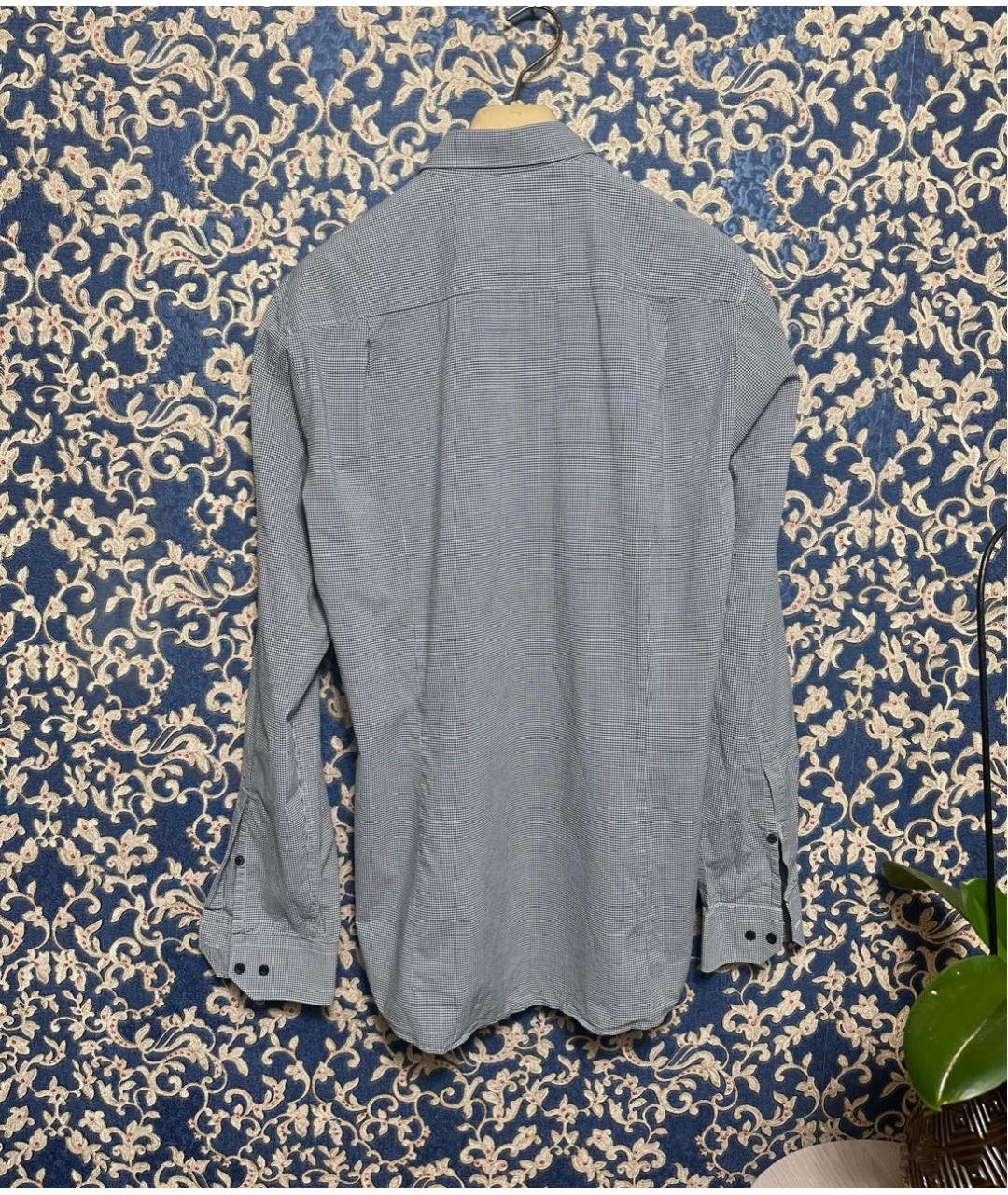 HUGO BOSS Серая хлопковая классическая рубашка, фото 2