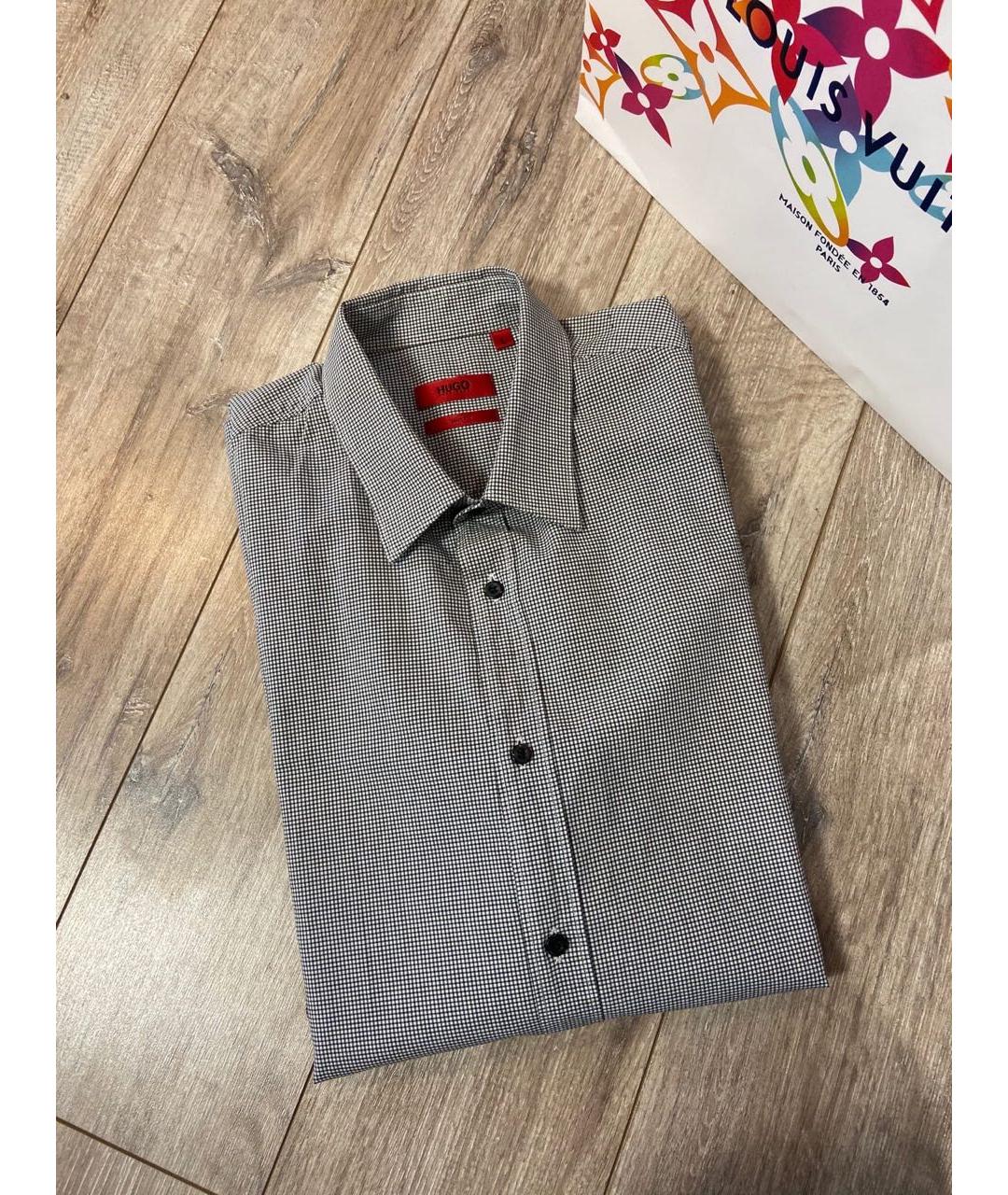 HUGO BOSS Серая хлопковая классическая рубашка, фото 3