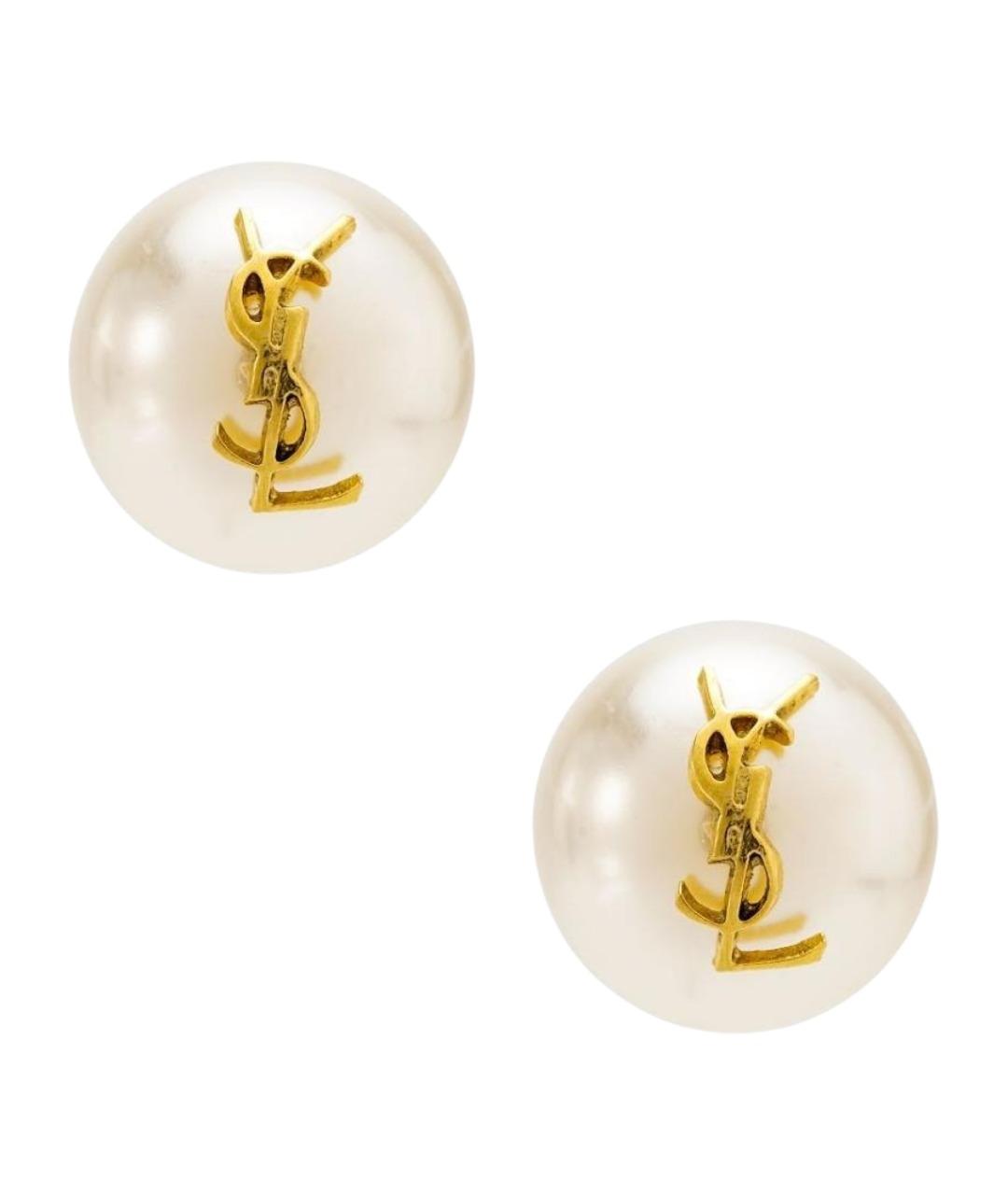 SAINT LAURENT Белые серьги, фото 1