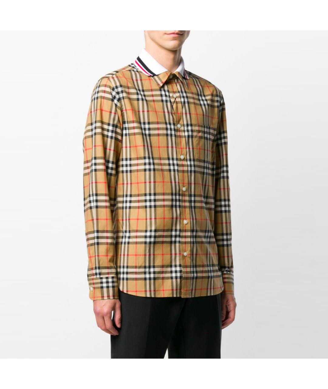 BURBERRY Бежевая классическая рубашка, фото 4