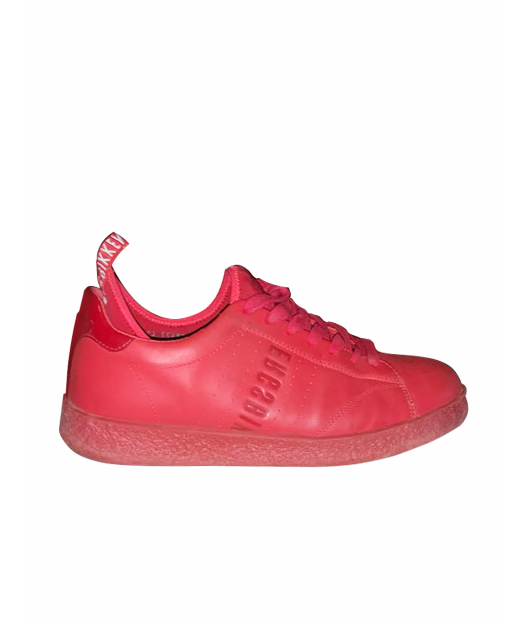 BIKKEMBERGS Красные кожаные низкие кроссовки / кеды, фото 1