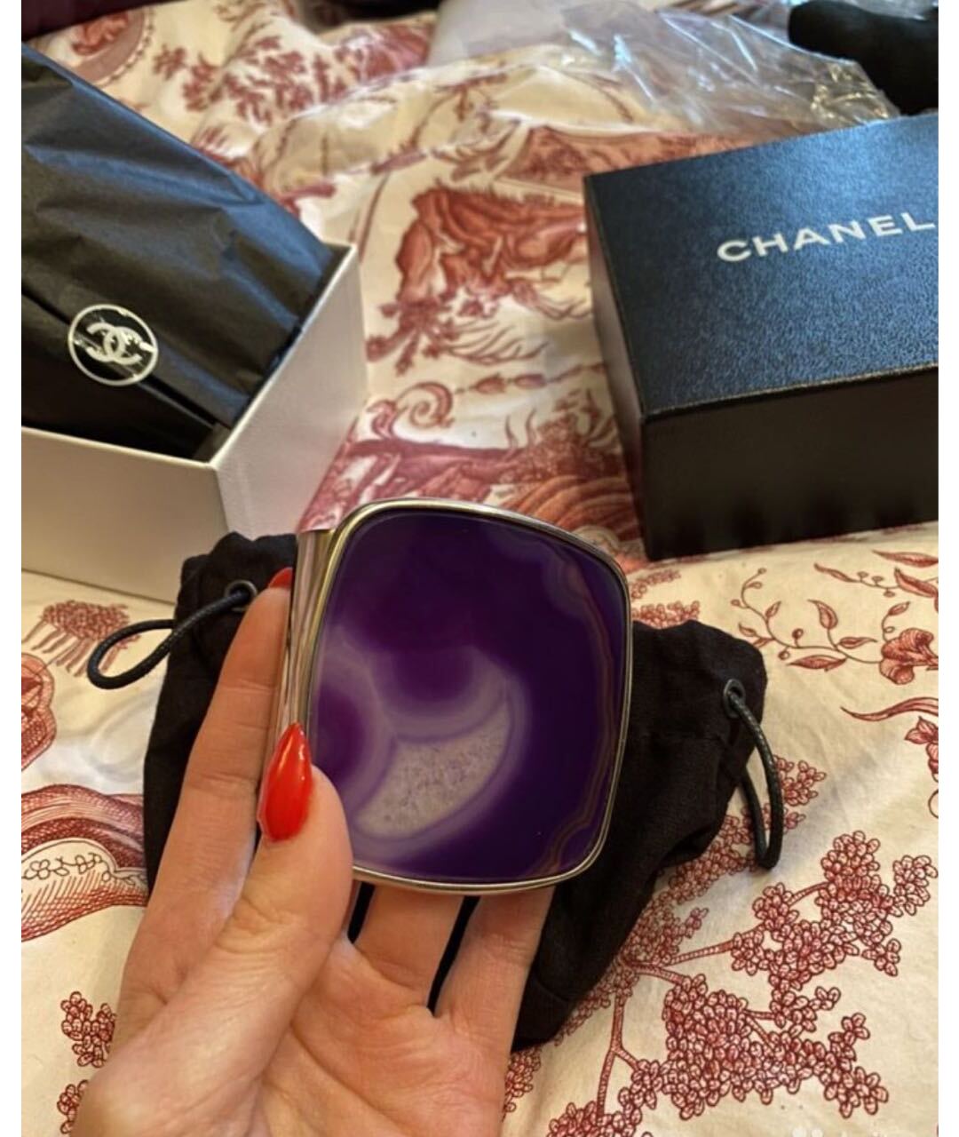 CHANEL PRE-OWNED Фиолетовый браслет, фото 2