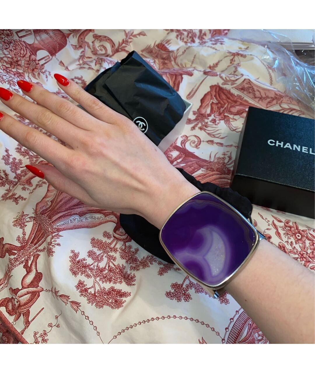 CHANEL PRE-OWNED Фиолетовый браслет, фото 4