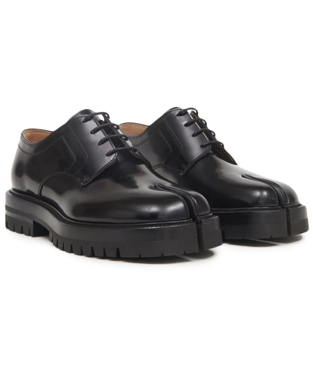 MAISON MARGIELA Черные кожаные ботинки, фото 4