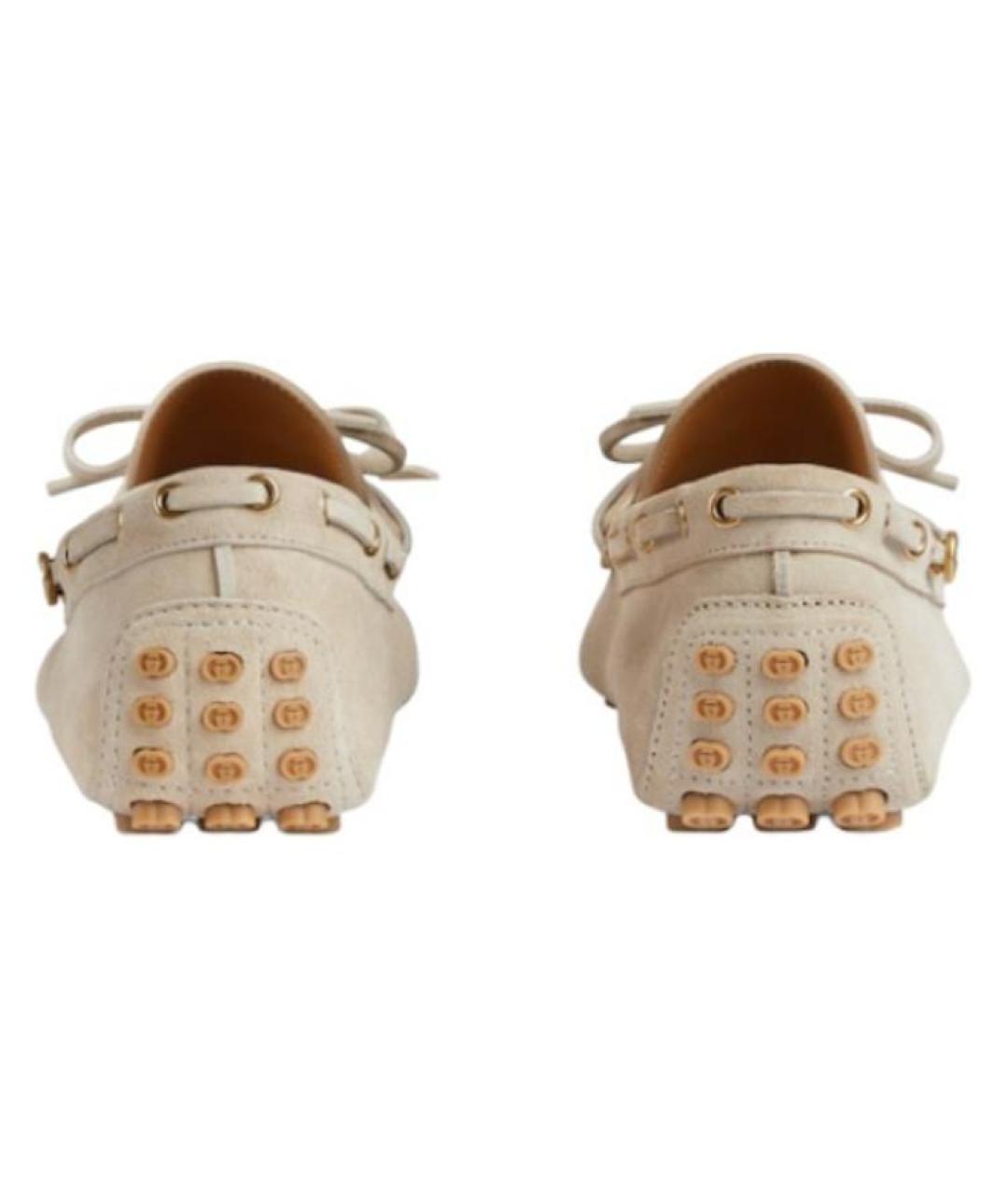 GUCCI Бежевые замшевые мокасины, фото 5