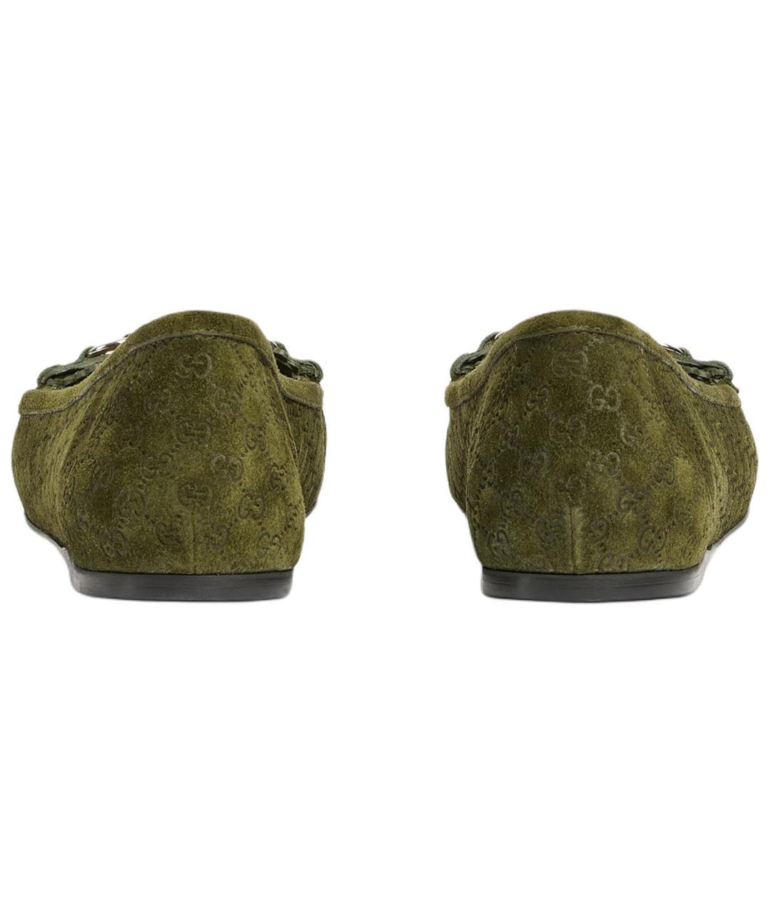 GUCCI Зеленые замшевые мокасины, фото 5