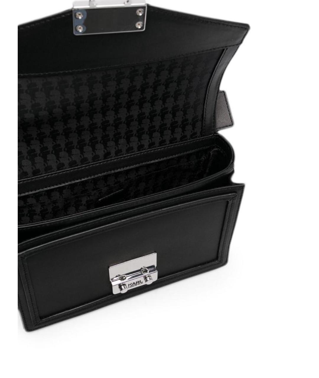 KARL LAGERFELD Черная кожаная сумка через плечо, фото 2