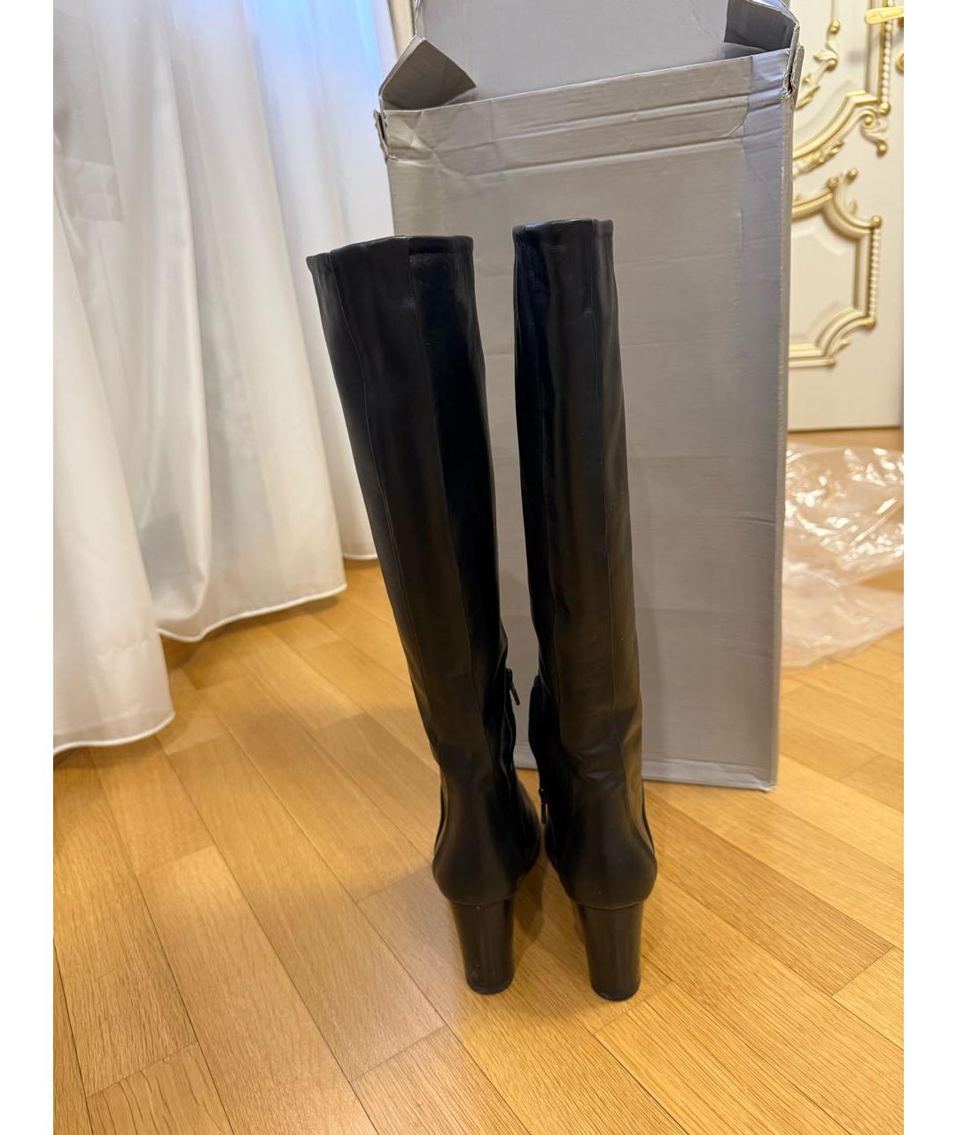 WEEKEND MAX MARA Черные кожаные ботинки, фото 4