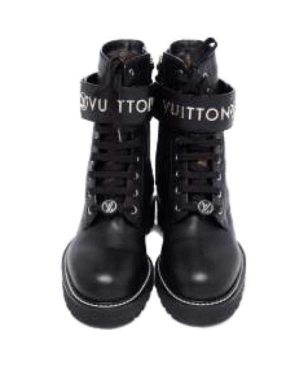 LOUIS VUITTON Черные кожаные ботинки, фото 5