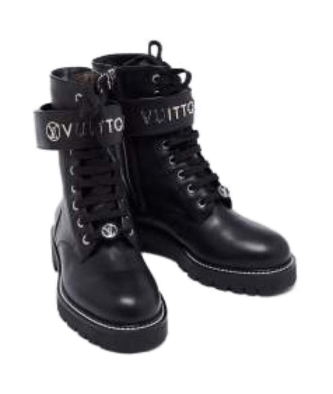 LOUIS VUITTON Черные кожаные ботинки, фото 4
