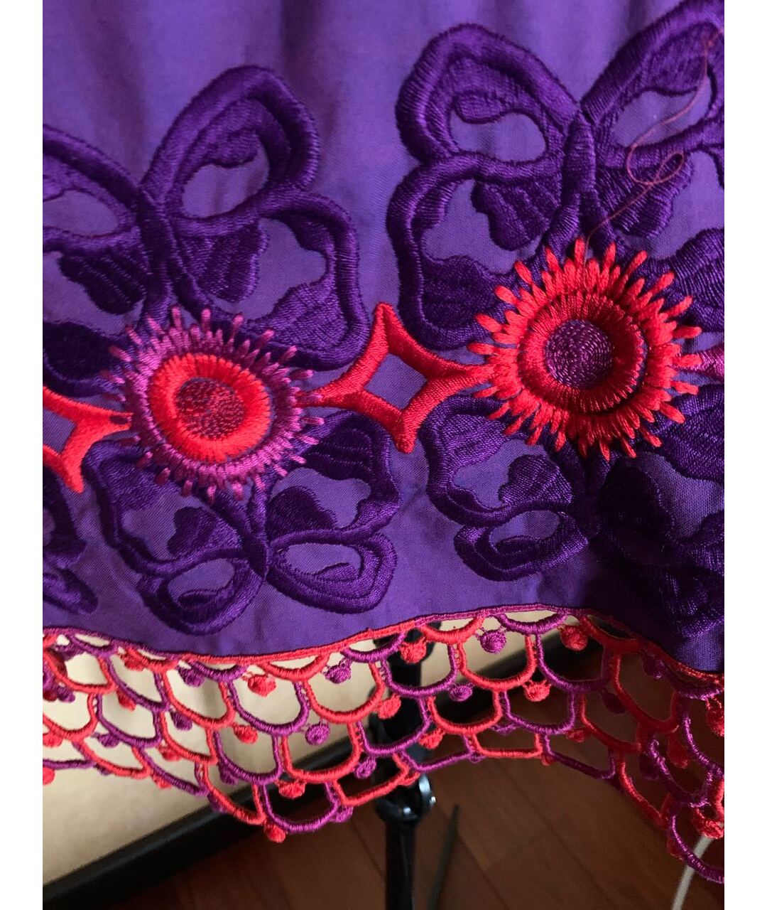 ANNA SUI Фиолетовое хлопковое платье, фото 5