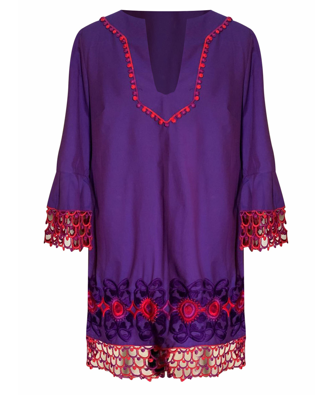 ANNA SUI Фиолетовое хлопковое платье, фото 1