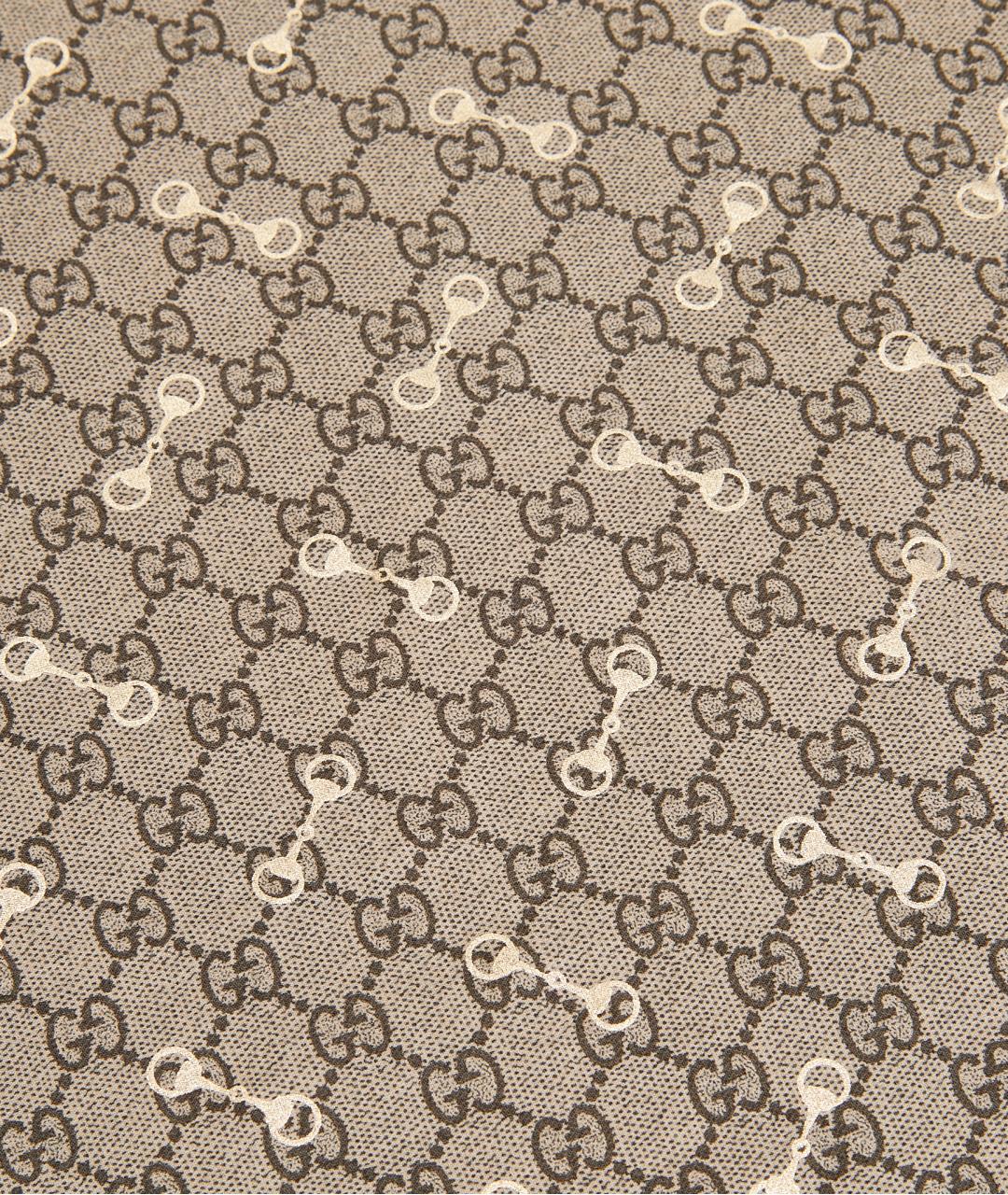 GUCCI Бежевый шелковый платок, фото 2