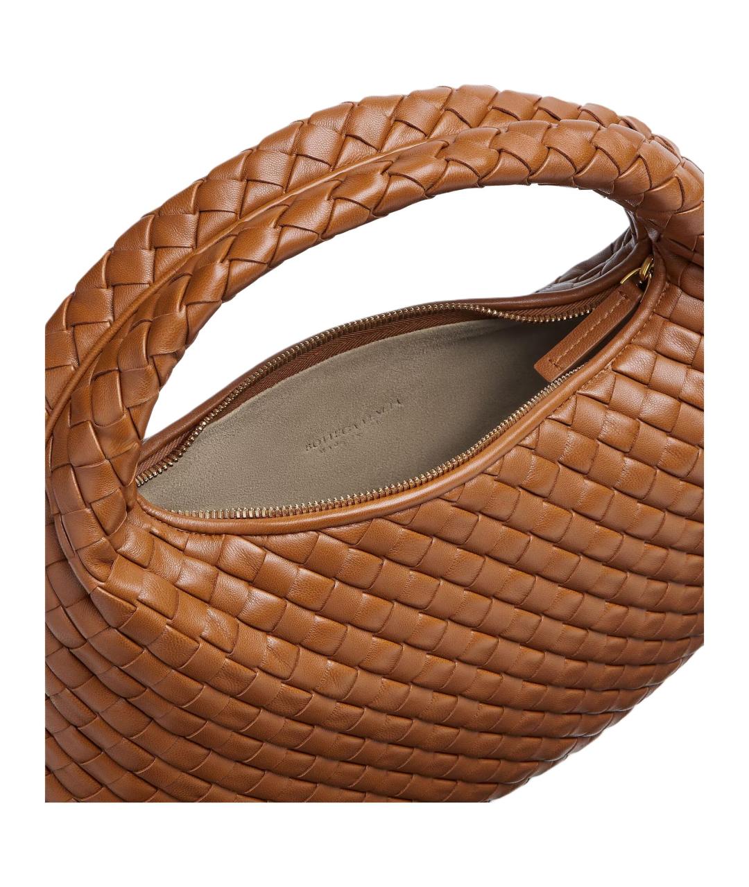 BOTTEGA VENETA Коричневая кожаная сумка с короткими ручками, фото 4