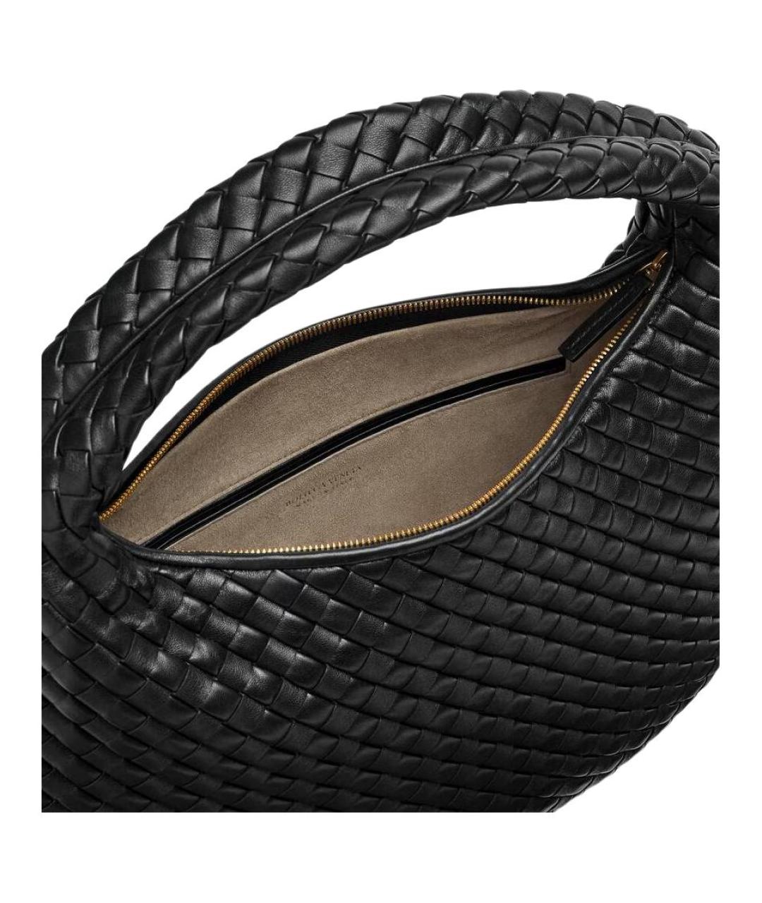 BOTTEGA VENETA Черная кожаная сумка с короткими ручками, фото 4