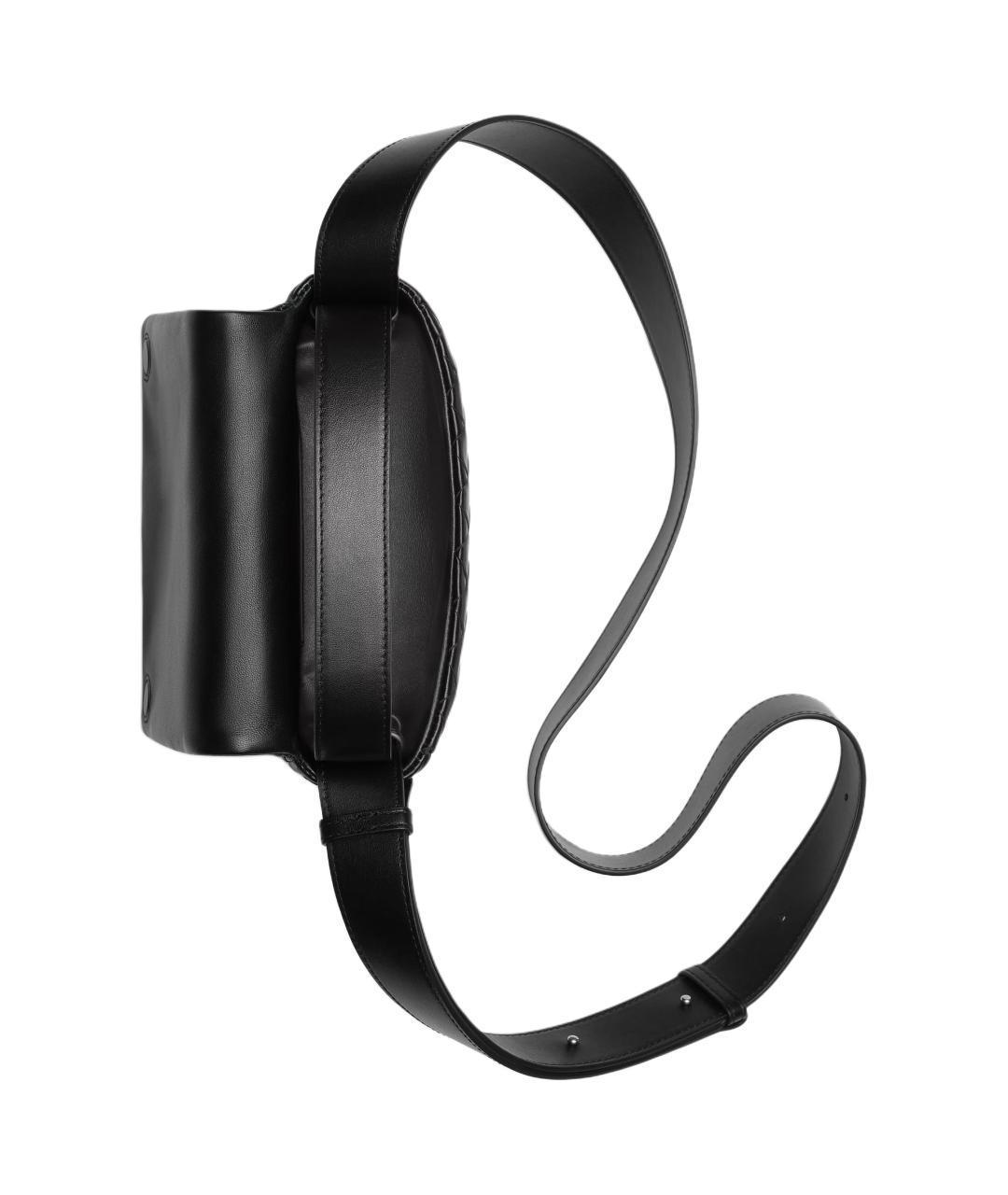 BOTTEGA VENETA Черная кожаная сумка на плечо, фото 5