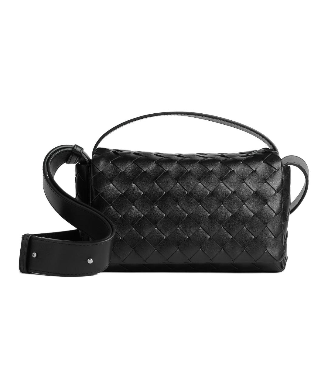 BOTTEGA VENETA Черная кожаная сумка на плечо, фото 1