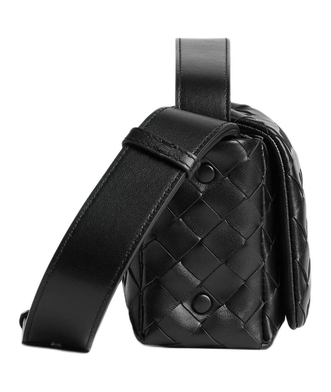 BOTTEGA VENETA Черная кожаная сумка на плечо, фото 2