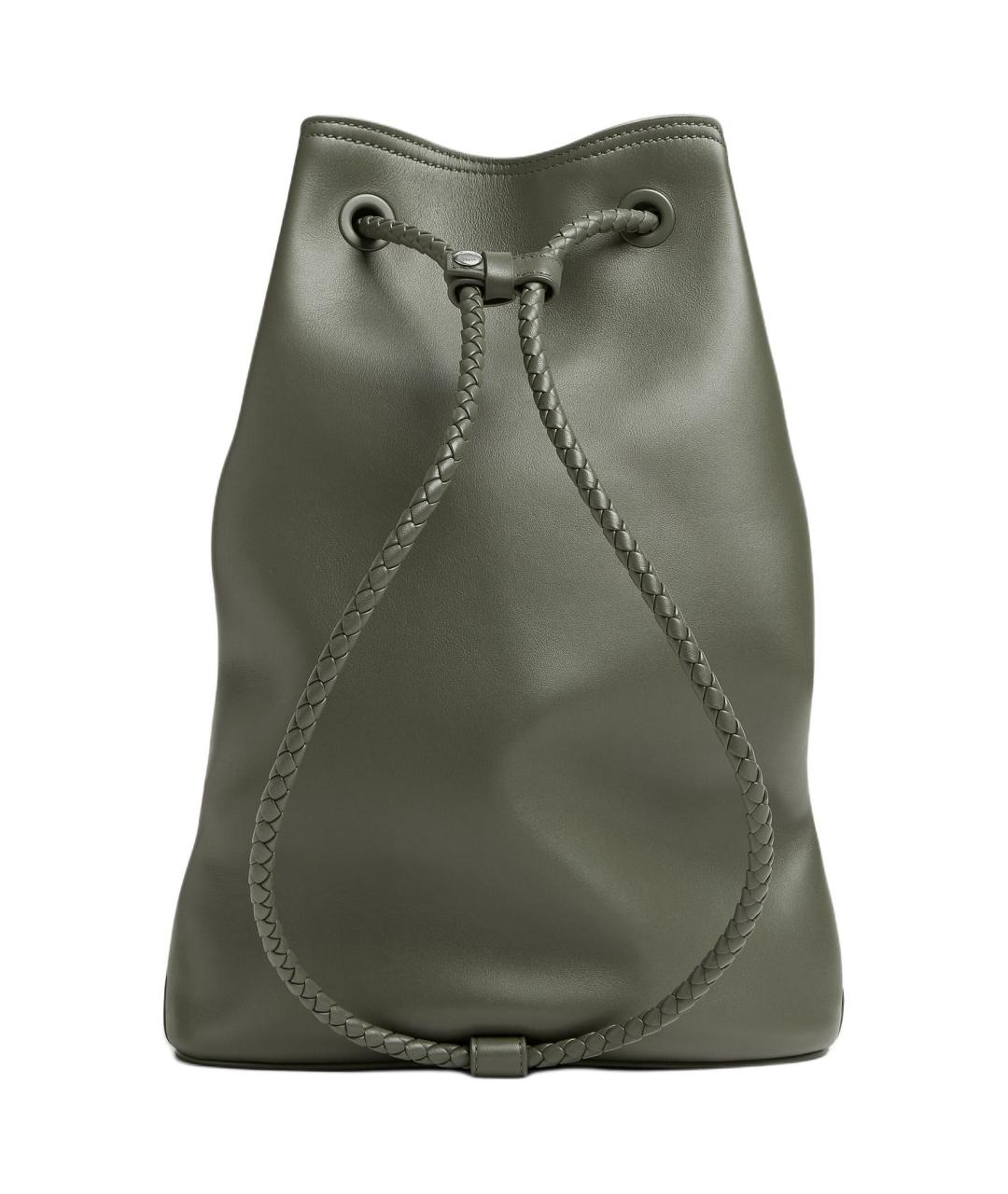 BOTTEGA VENETA Зеленый кожаный рюкзак, фото 3