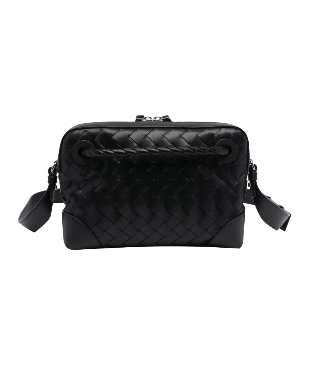 BOTTEGA VENETA Черная кожаная сумка на плечо, фото 3
